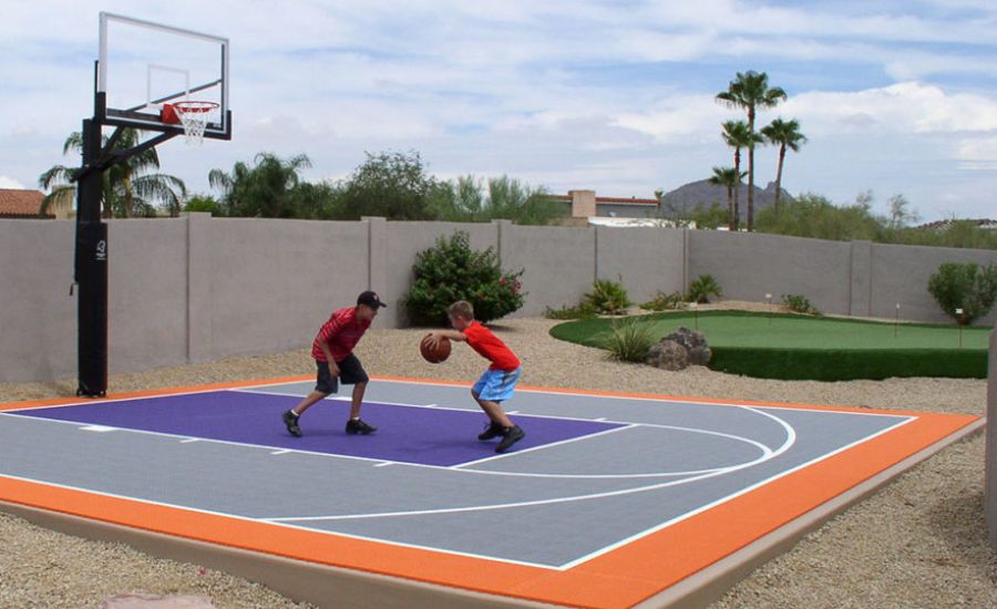 Rubber Outdoor Basketball Court Surface